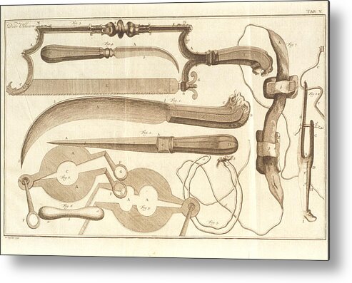 Historical Metal Print featuring the photograph Surgical Tools by Cc Studio/science Photo Library