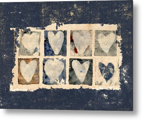 Eight Metal Print featuring the photograph Tattered Hearts by Carol Leigh