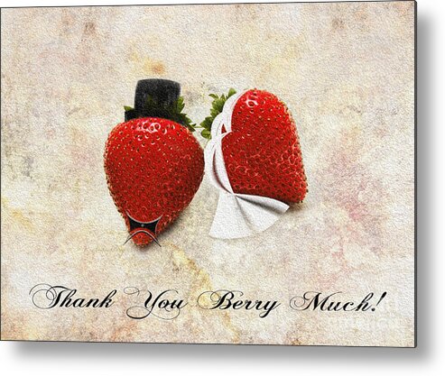 Love Metal Print featuring the mixed media Thank You Berry Much by Andee Design