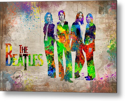 Beatles Revolution Metal Print featuring the digital art The Beatles by Patricia Lintner