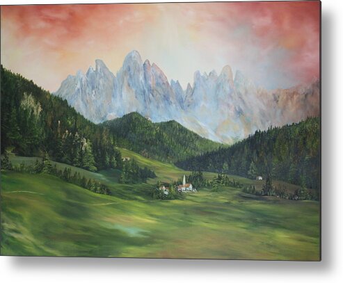 Dolomite Metal Print featuring the painting The Dolomites Italy by Jean Walker