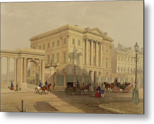 Hyde Park Corner Metal Print featuring the painting The Exterior Of Apsley House, 1853 by English School