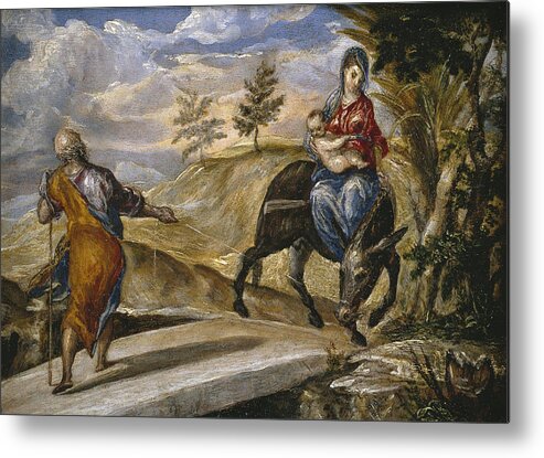 El Greco Metal Print featuring the painting The Flight into Egypt by El Greco