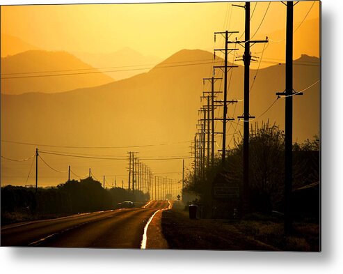 Road Metal Print featuring the photograph The Golden Road by Matt Quest