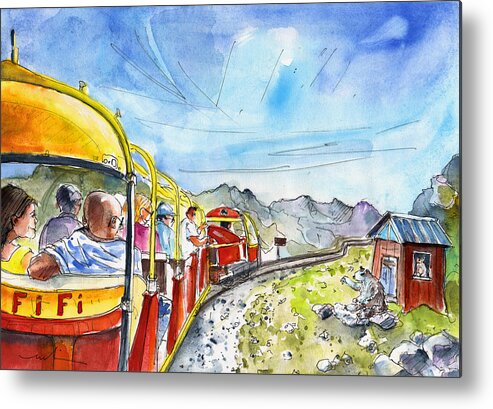 Travel Metal Print featuring the painting The Little Train of Artouste by Miki De Goodaboom