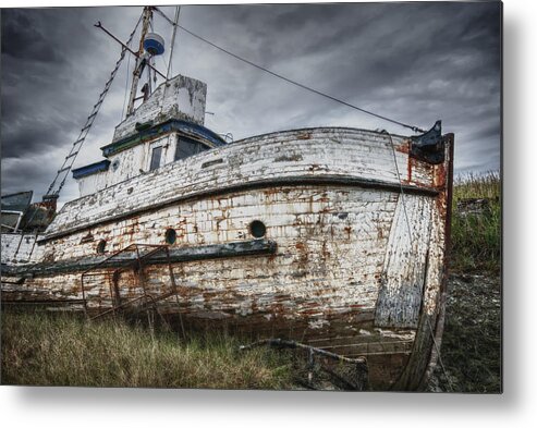 Boats Metal Print featuring the photograph The Lost Fleet Weathering the Storm by Ghostwinds Photography