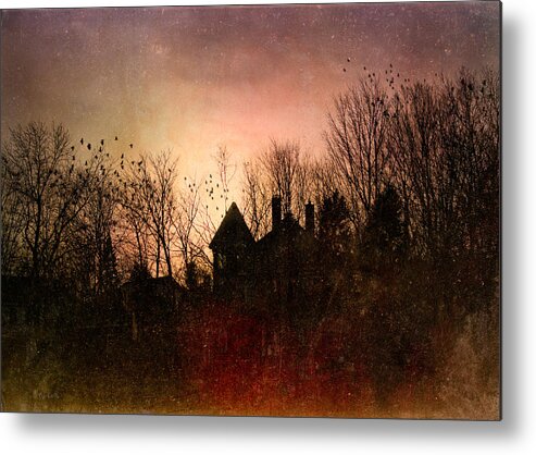Architecture Metal Print featuring the photograph The Mansion Is Warm At The Top Of the Hill by Bob Orsillo