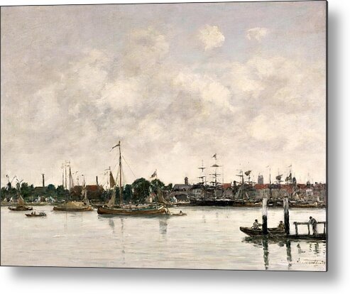 The Meuse At Dordrecht Metal Print featuring the painting The Meuse at Dordrecht by Eugene Louis Boudin