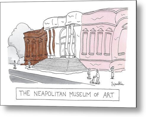 Ice Cream Metal Print featuring the drawing The Neapolitan Museum Of Art by Charlie Hankin