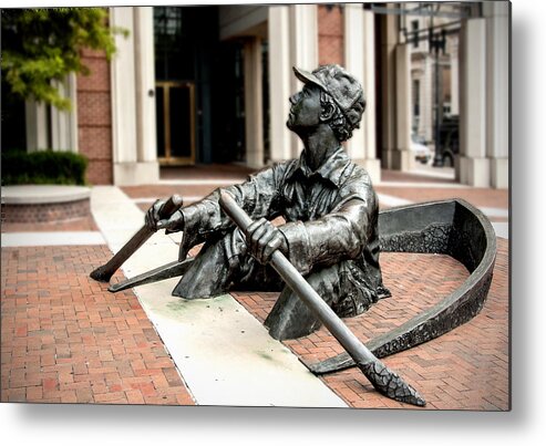 Statue Metal Print featuring the photograph The Oarsman by Carol Erikson
