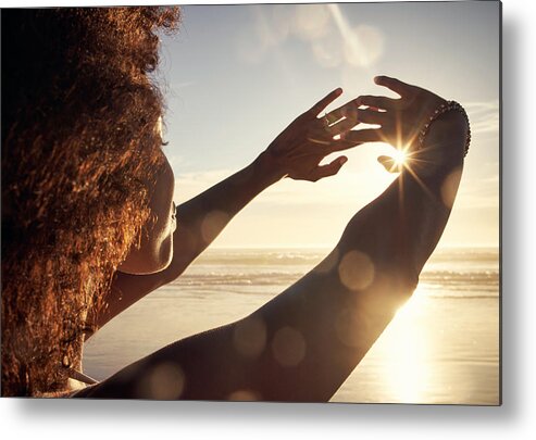Tranquility Metal Print featuring the photograph The ocean breeze brings a life of ease by Pixdeluxe