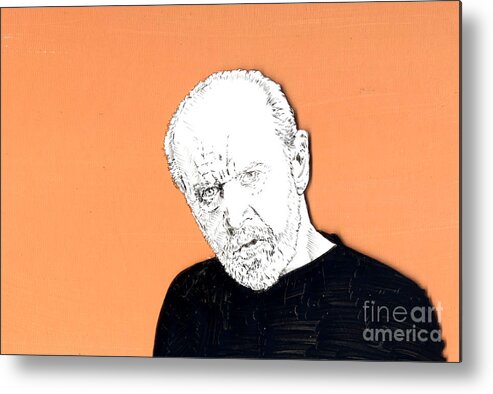 George Metal Print featuring the mixed media The Priest on Orange by Jason Tricktop Matthews