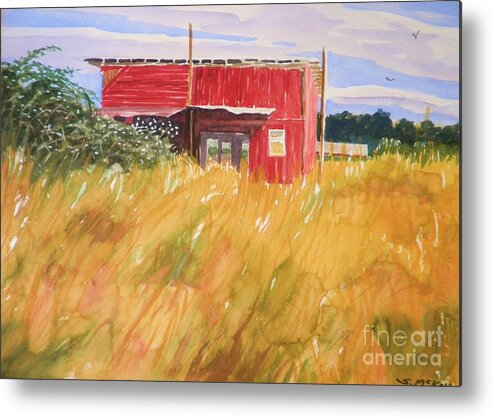 Western Landscapes Metal Print featuring the photograph The Red Shed by Suzanne McKay