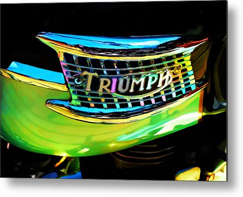 Triumph Metal Print featuring the photograph The Triumph Petrol Tank by Steve Taylor