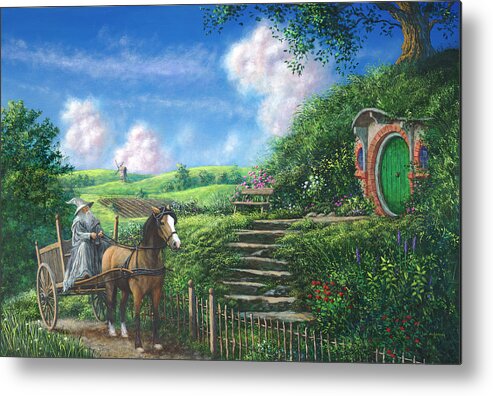 Landscape Metal Print featuring the painting The Visit by Joe Mckinney