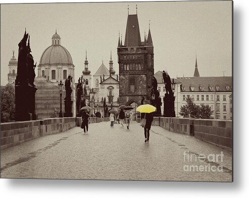 Photography Metal Print featuring the photograph The Yellow Umbrella by Ivy Ho