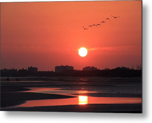 Sunset Metal Print featuring the photograph Tidal Pools by Rosalie Scanlon