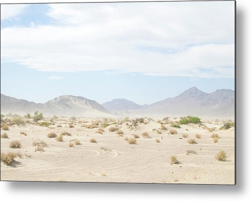 Scenics Metal Print featuring the photograph Tire Tracks In The Desert by Peter Starman