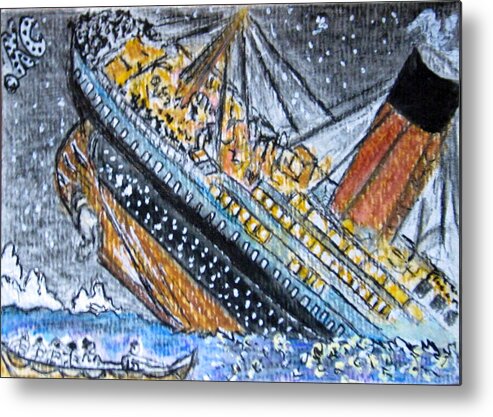 Titantic Metal Print featuring the painting Titanic by Kathy Marrs Chandler