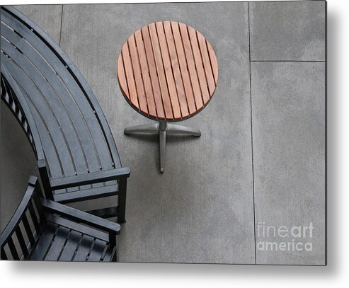 Bench Metal Print featuring the photograph To Sit And To Set by Dan Holm