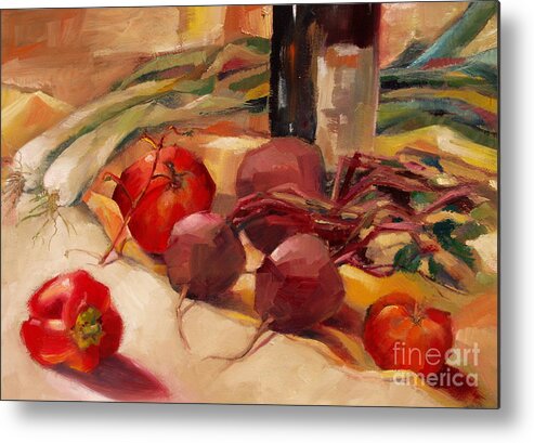 Still Life Metal Print featuring the painting Tom's Bounty by Michelle Abrams