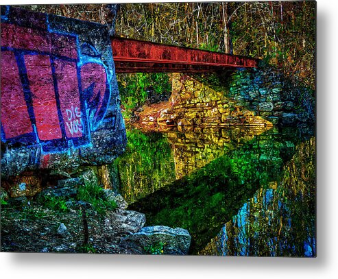 Bridge Metal Print featuring the painting Train Bridge by Rick Mosher