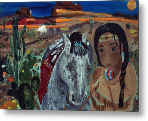 Desert Metal Print featuring the painting Travelers by Susan Voidets