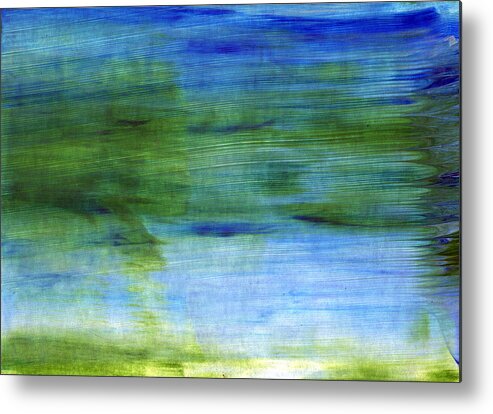 Abstract Metal Print featuring the painting Traveling West by Linda Woods