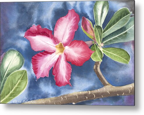 Tropical Flower Metal Print featuring the painting Tropical Flower by Elena Polozova