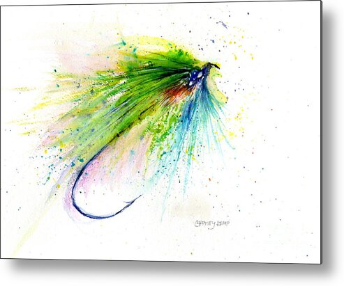 Trout Fly Metal Print featuring the painting Trout Fly by Christy Lemp