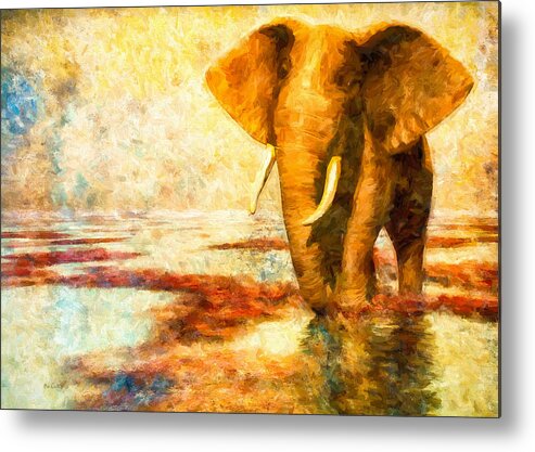 Abstract Metal Print featuring the painting Tusk by Bob Orsillo