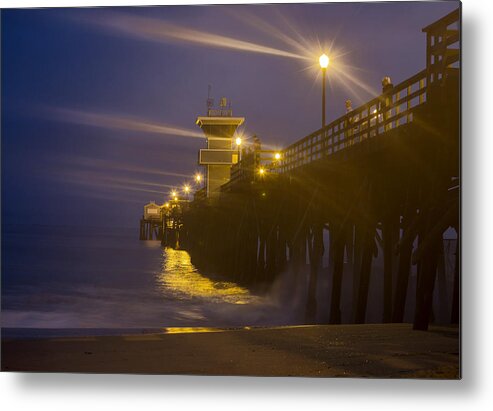 Seal Beach Pier Metal Print featuring the photograph Twilight At Seal by Denise Dube