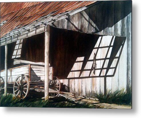 Wagon Metal Print featuring the painting Uncle Seifs Wagon by Don F Bradford