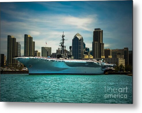 Claudia's Art Dream Metal Print featuring the photograph USS MIDWAY MUSEUM CV 41 Aircraft carrier by Claudia Ellis
