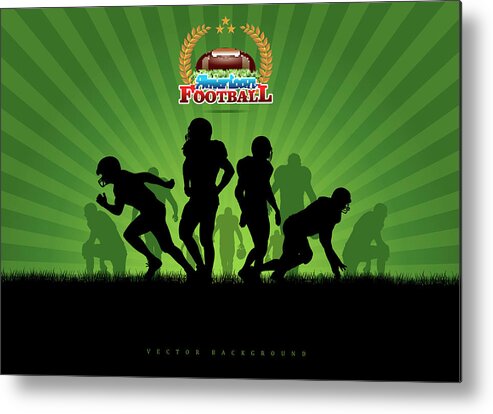 American Football Metal Print featuring the digital art Vector Football Background by Stock art