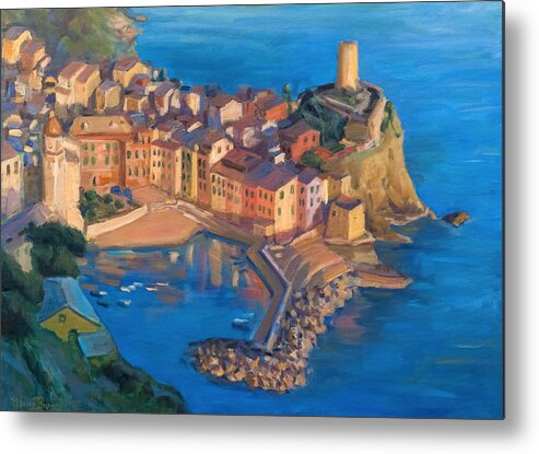 Village Metal Print featuring the painting Vernazza by Marco Busoni