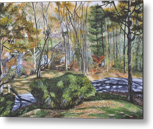 Landscape Metal Print featuring the painting View From The Window by Dottie Branch