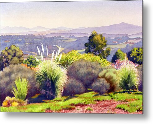 Landscape Metal Print featuring the painting View of Rancho Santa Fe by Mary Helmreich
