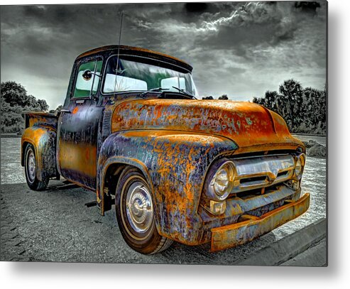 Vintage Metal Print featuring the photograph Vintage Pickup Truck by Mal Bray