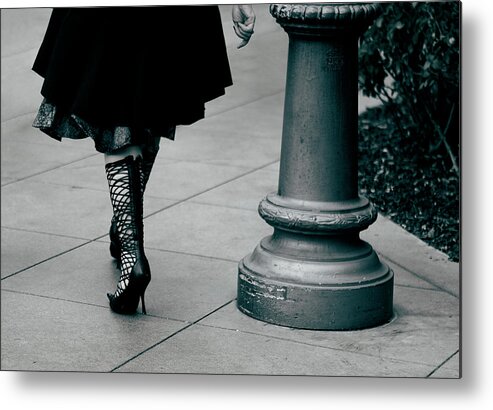 Black And White Metal Print featuring the photograph Walk This Way by Lorraine Devon Wilke