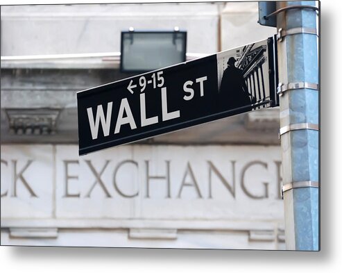 New York City Metal Print featuring the photograph Wall Street New York Stock Exchange by Songquan Deng