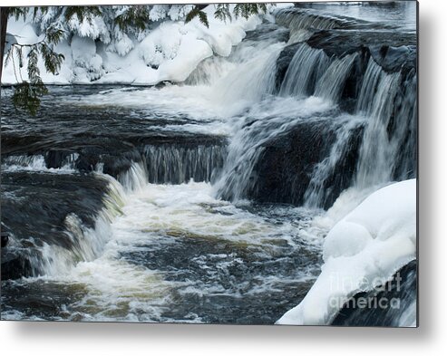 Water Falls Metal Print featuring the photograph Water Fall on the river by Optical Playground By MP Ray