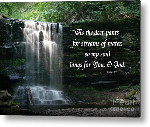 Waterfall Metal Print featuring the photograph Waterfall at Ricketts Glen - Psalm 42 by E B Schmidt