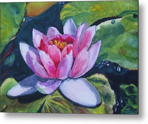 Floral Metal Print featuring the painting Waterlily by Vicki Brevell