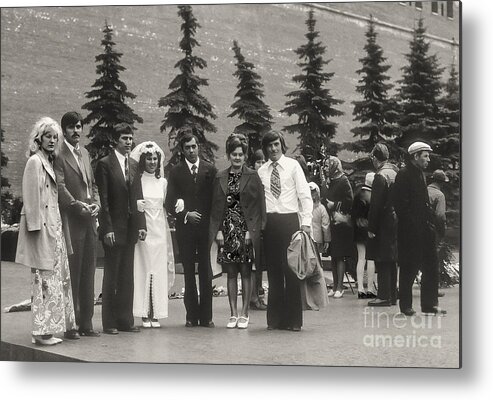 Moscow Russia Metal Print featuring the photograph Wedding Party 3 by Bob Phillips