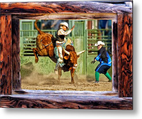 Bull Riding Metal Print featuring the photograph Wild Ride by Priscilla Burgers