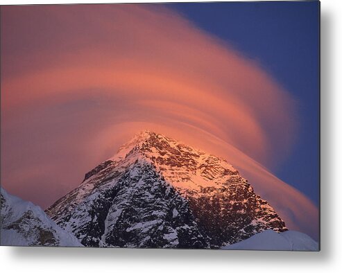 Feb0514 Metal Print featuring the photograph Wind Cloud Over Mount Everest by Grant Dixon