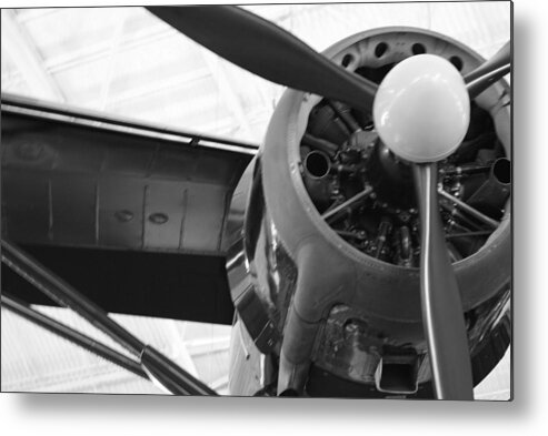 Aviation Metal Print featuring the photograph Wing And Propellers by Lois Lepisto