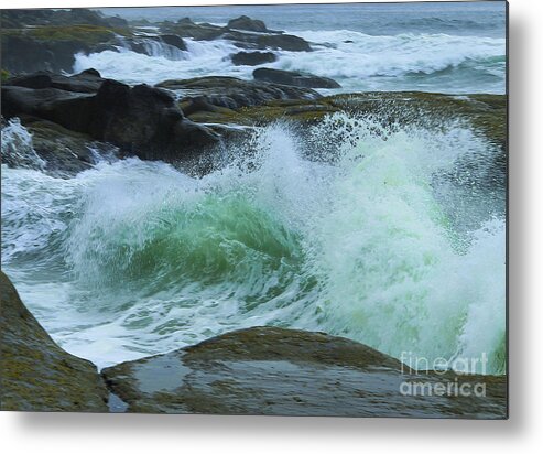 Seascape Metal Print featuring the photograph Winter Wave by Jeanette French