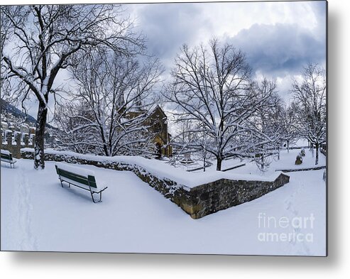 City Of Neuchatel Metal Print featuring the photograph Winter welcome by Charles Lupica